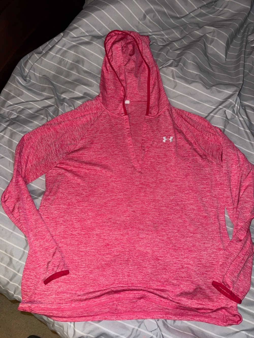 Under Armour Heathered Raspberry Pullover Hoodie Lightweight